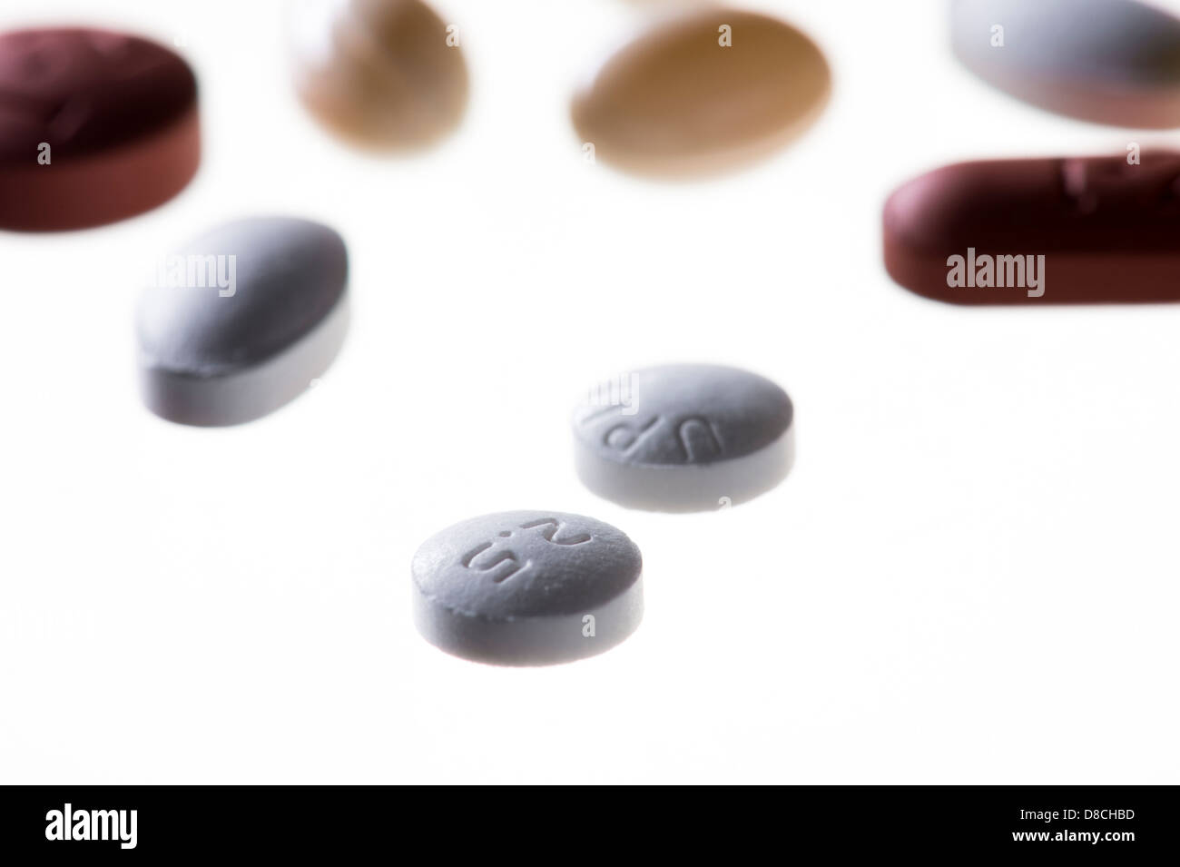 Medicine Pills & Vitamin Tablets Stock Photo
