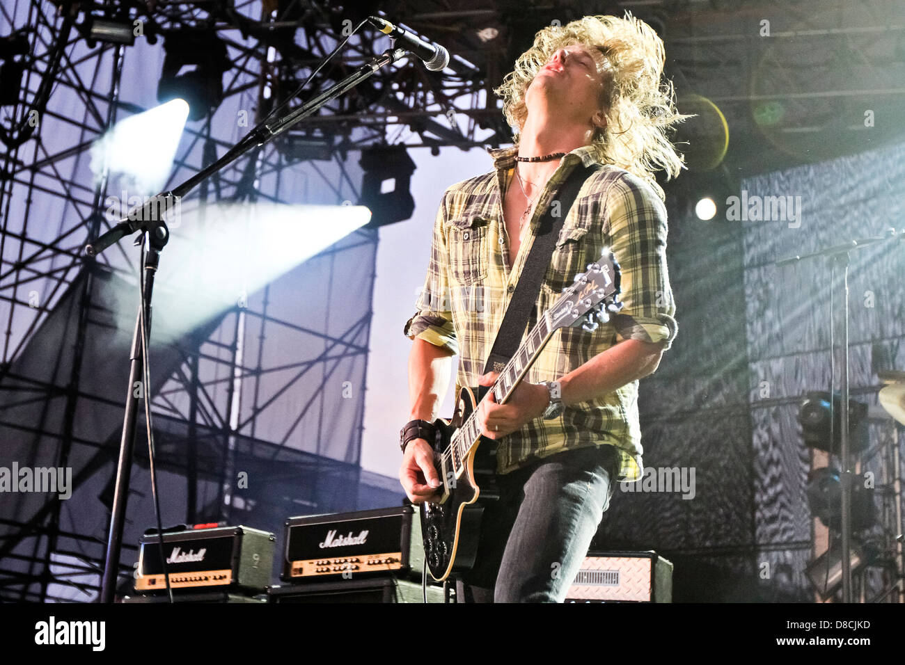Lead singer of Fuel, Brett Scallions plays guitar at Musikfest Stock