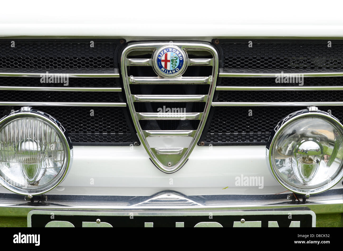 Close-up of a classic car – Alfa Romeo. Stock Photo