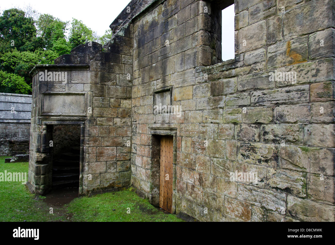 The ruins of St Bridget's Kirk near Dalgety Bay in Fife, Scotland. Stock Photo