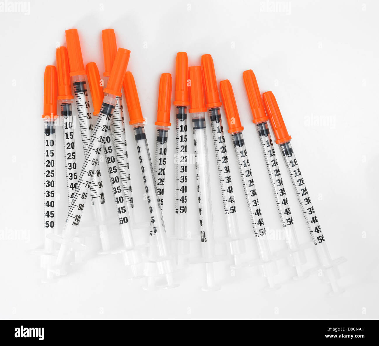 disposable syringes for injections insulin Stock Photo
