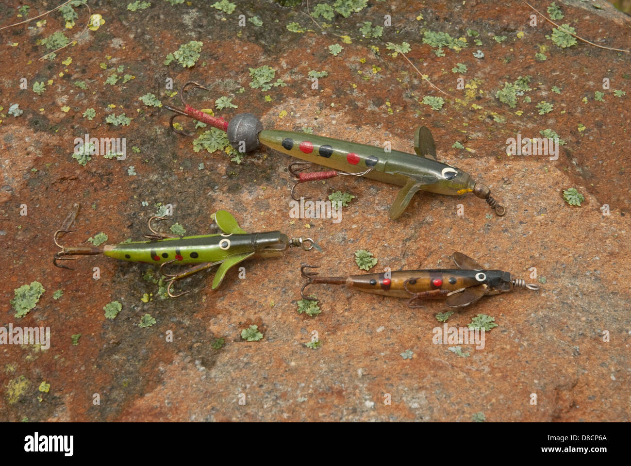 A selection of vintage lures used for salmon fishing Stock Photo - Alamy