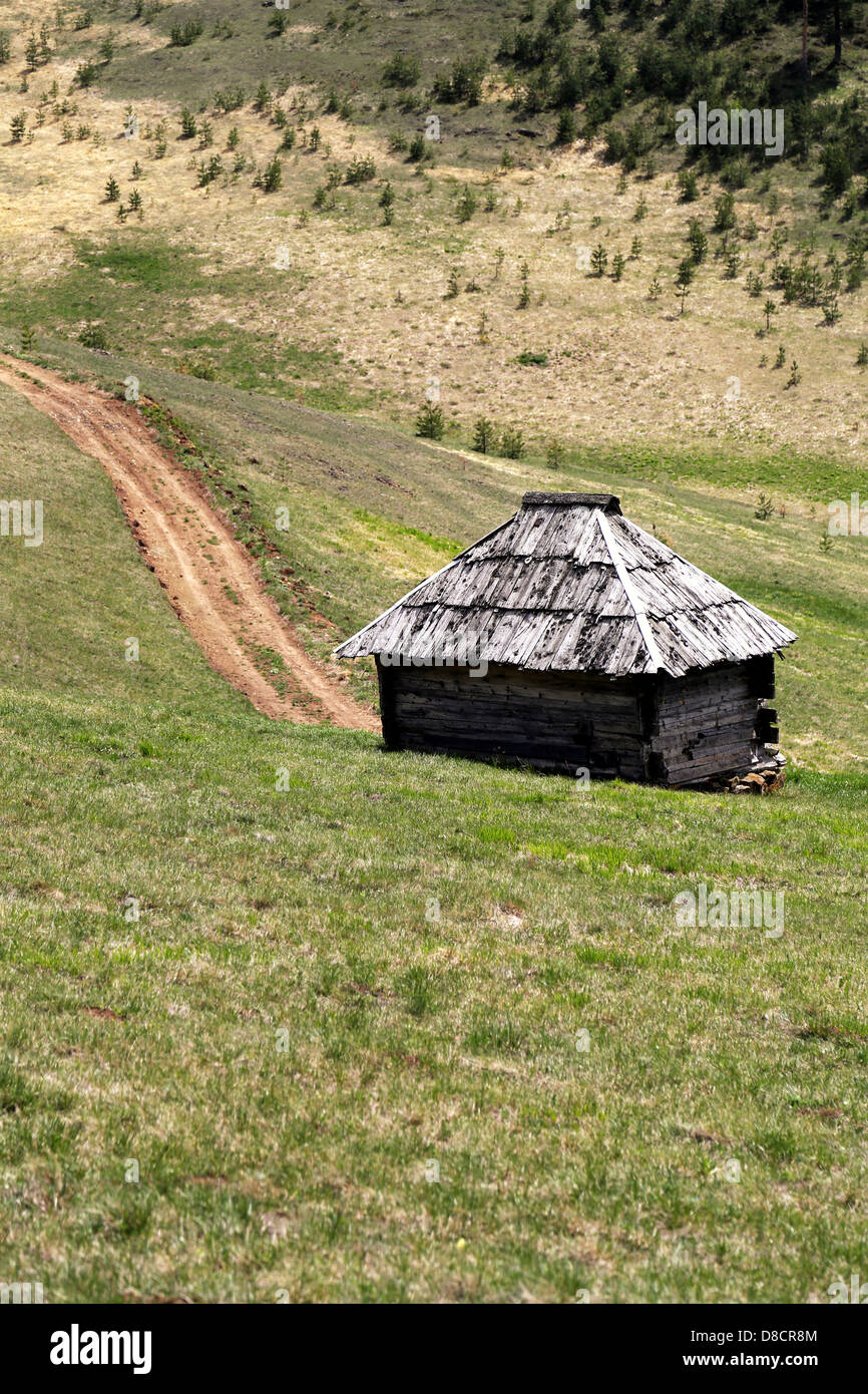 House on a mountain slope Stock Photo