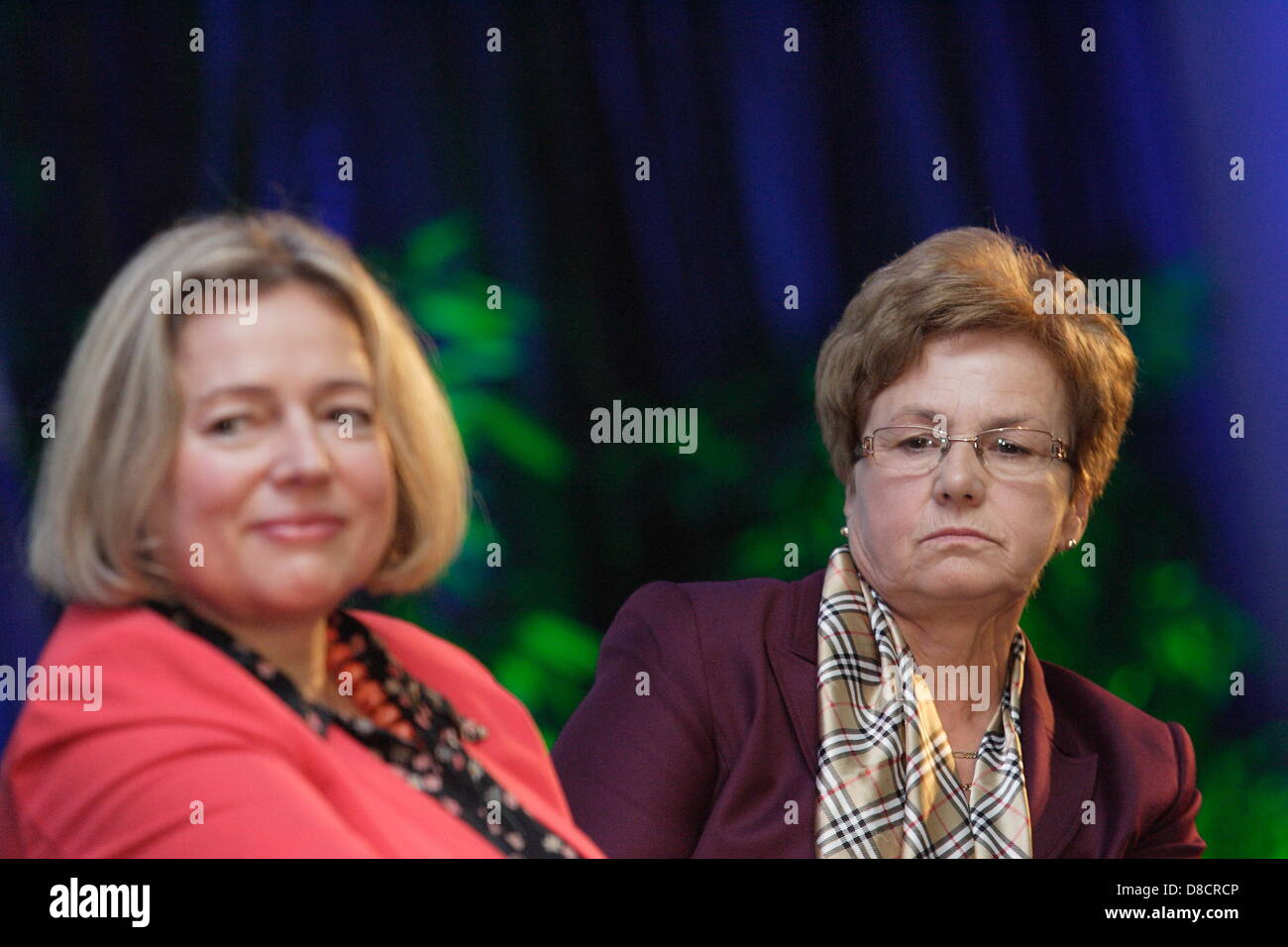 Gdansk, Poland 25th, May 2013 1st Pomeranian Congress of Women in Gdansk to discuss about women rights in Poland.  (L-R)  Wanda Nowicka Marshall of Polish Parliament  takes part in the meeting and Danuta Walesa - wife of President Lech Walesa takes part in the meeting. Credit: Michal Fludra/Alamy Live News Stock Photo