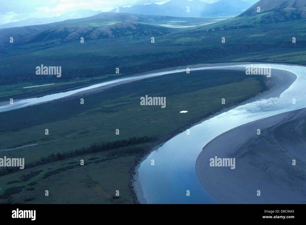 Lower half of Noatak river in summer aerial view Stock Photo Alamy