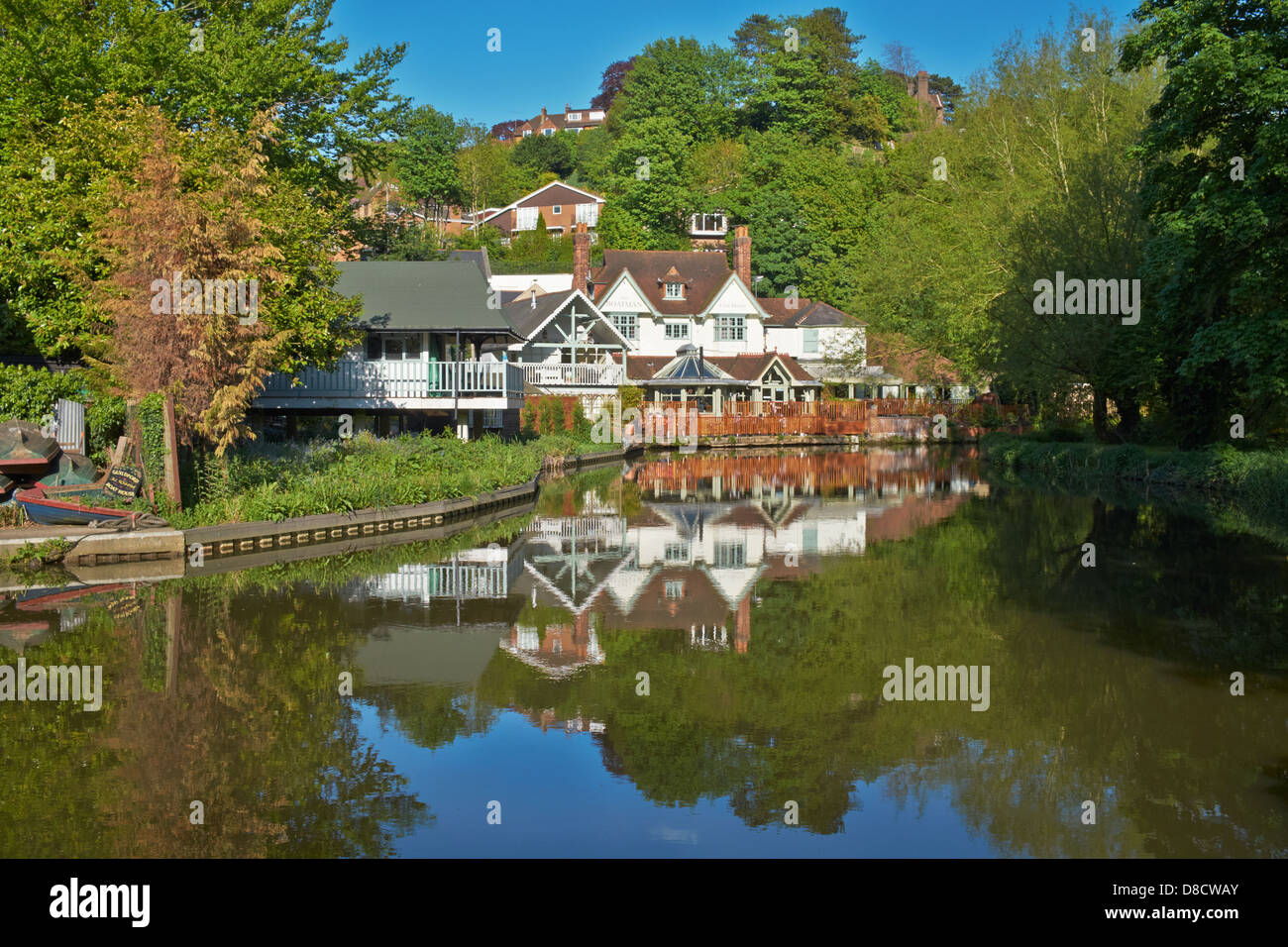 The Boatman public house on the River Wey, Guildford, Surrey, England