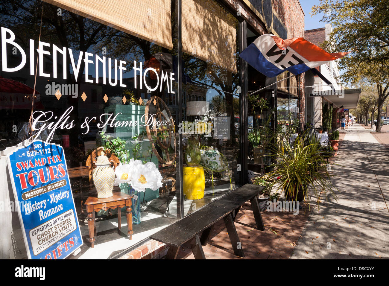 Historic Front Street Stores, Waterfront Area, SC Stock
