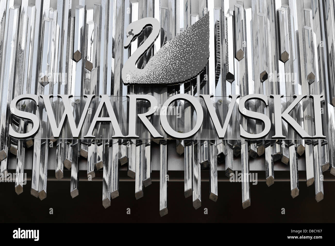 Swarovski Shop Sign, Oxford Street, London, UK. Stock Photo