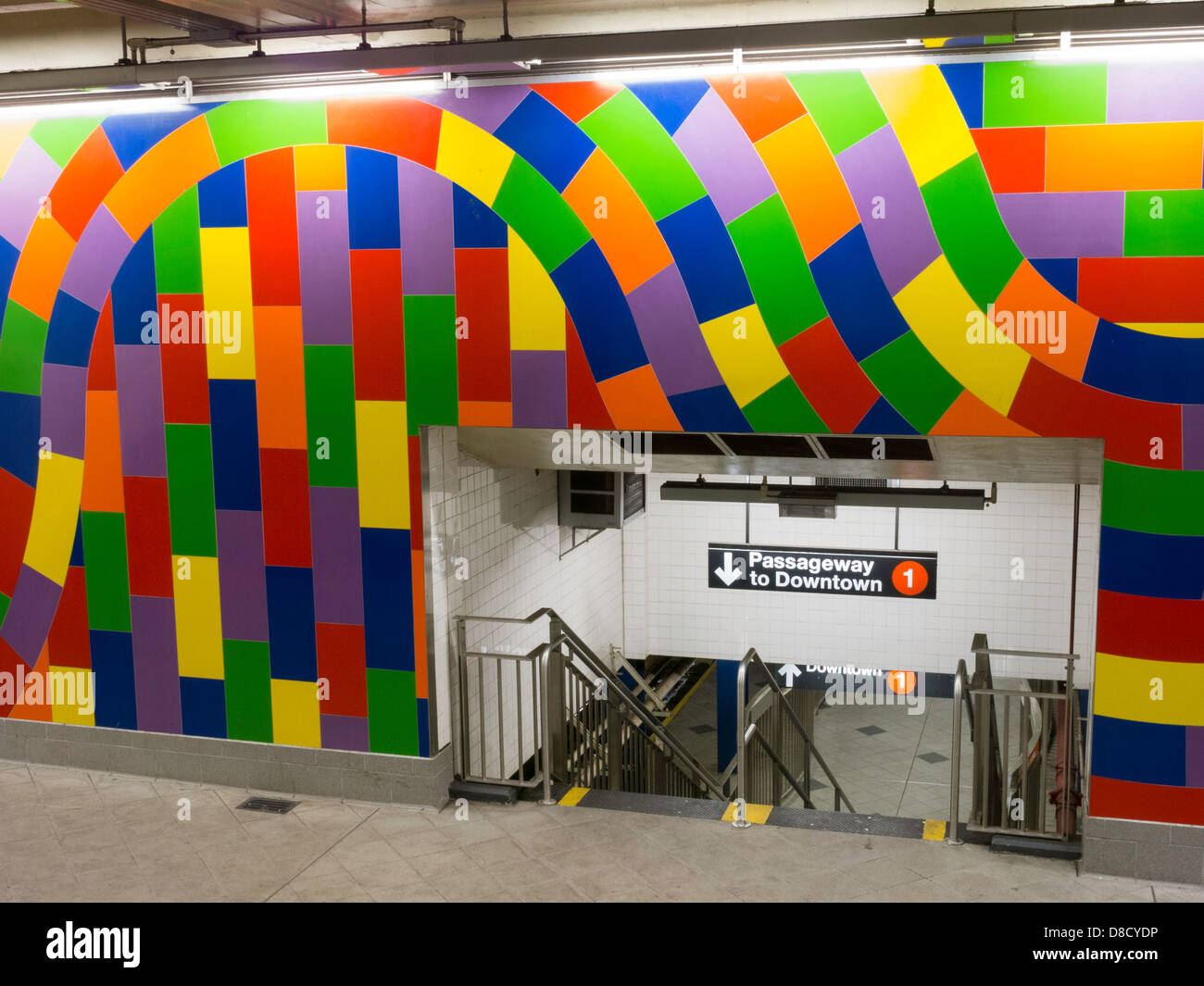 Sol LeWitt Art Installation, Columbus Circle Subway Station, MTA, NYC  2013 Stock Photo