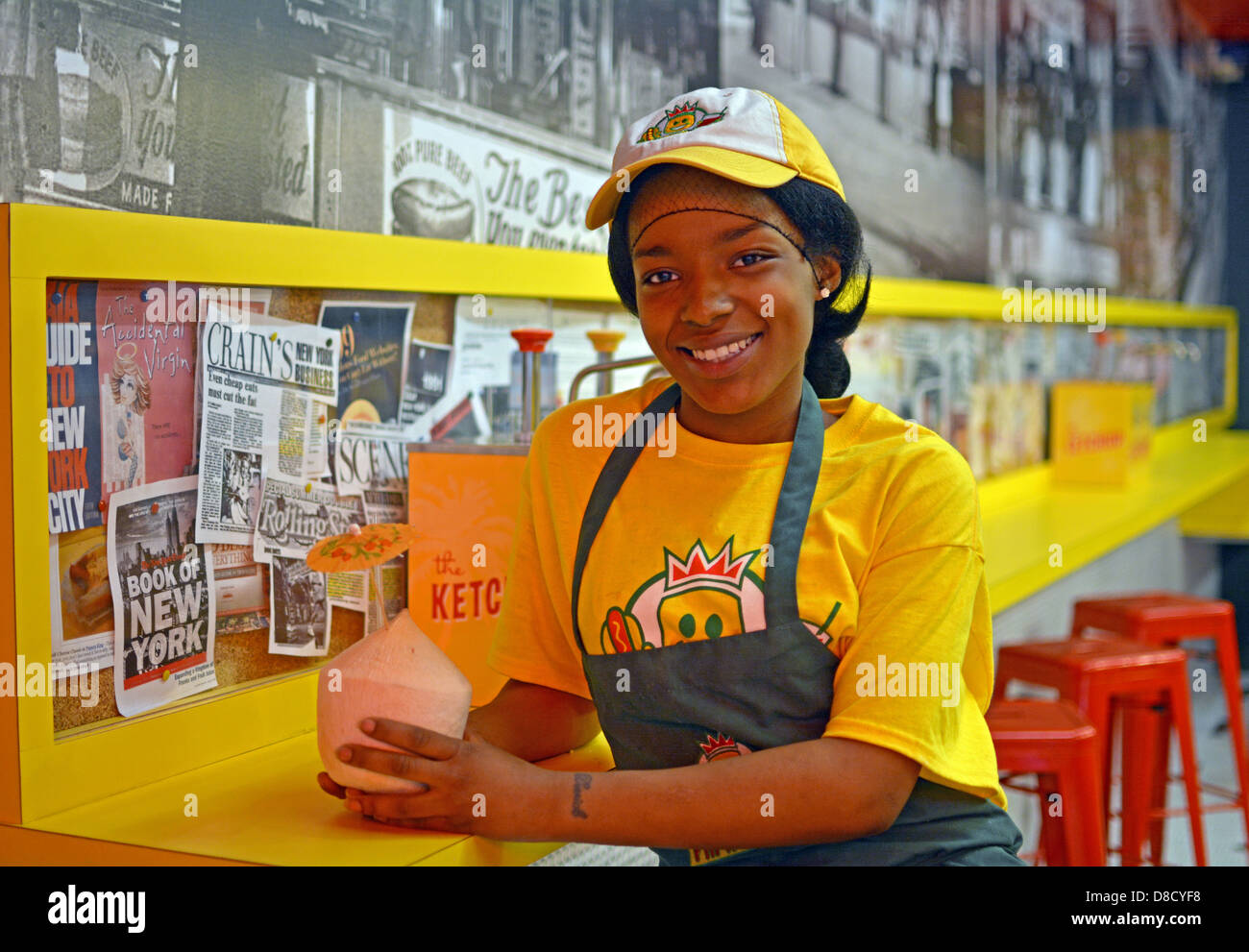 Portrait of Jade, a counter girl at Papaya King on St. Marks Place in