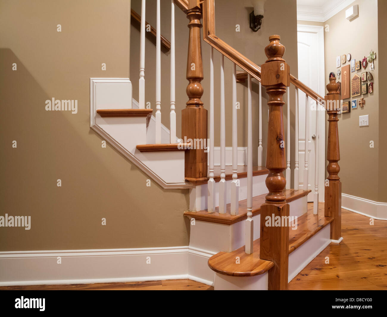 Residential Home Staircase, USA Stock Photo