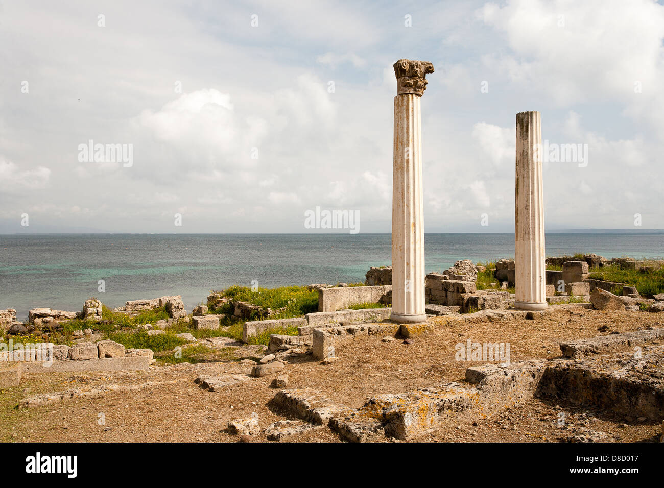 Italy, Sardinia, province of Oristano, Tharros, Corinthian columns Stock Photo