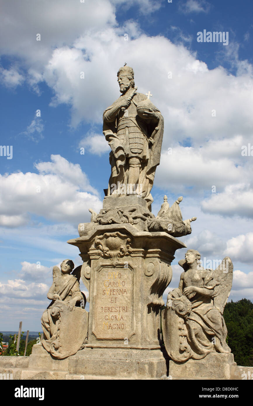 Statue of Saint Wenceslas in Jesuit College bridge, Kutna Hora Stock