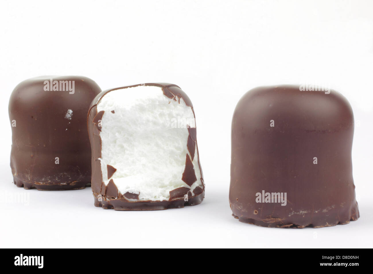chocolate covered marshmallows .german schokokuss Stock Photo