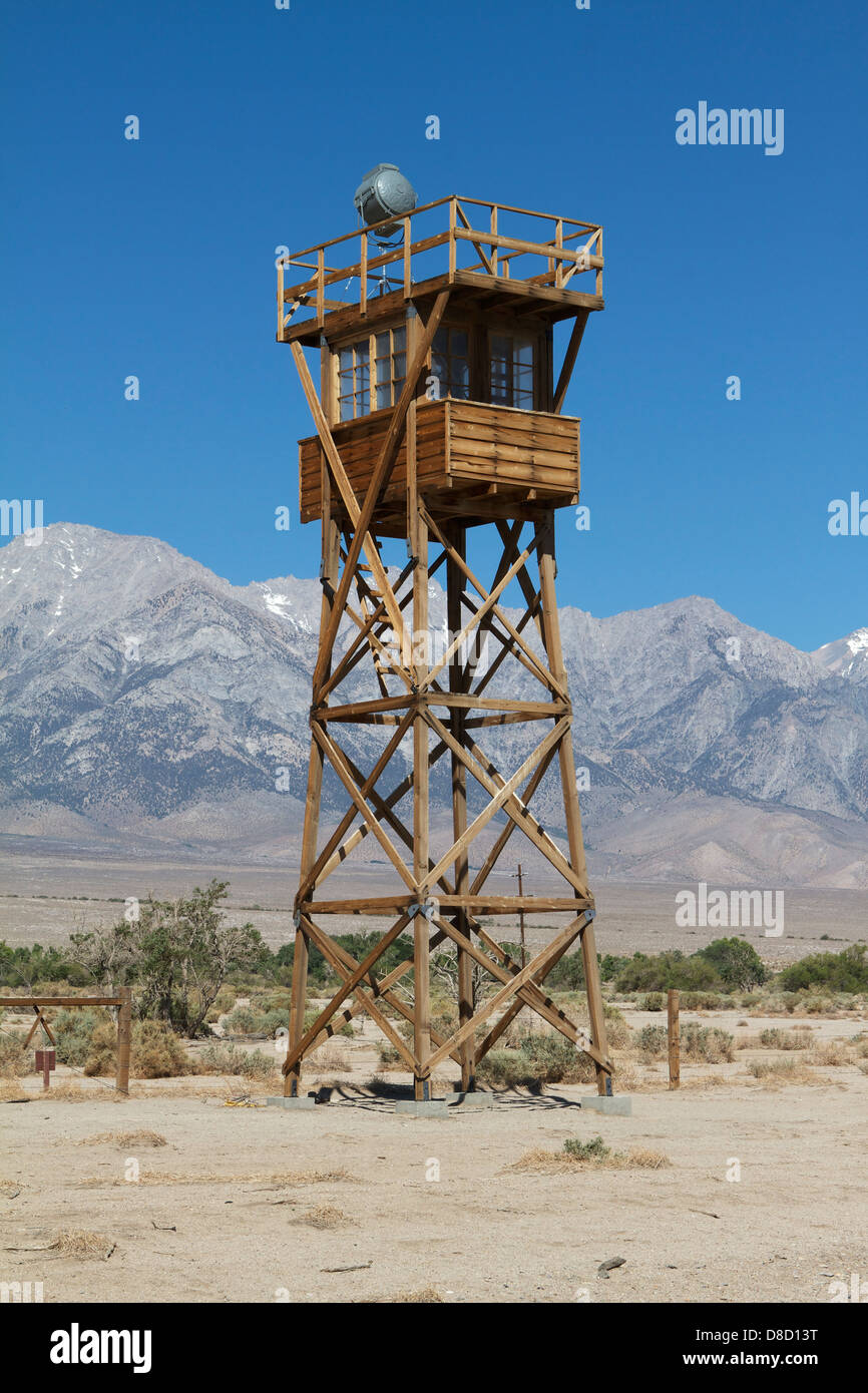 Manzanar National Historic Site War Relocation Center for Japanese American citizens and resident Japanese aliens WW2 internment camp . Stock Photo