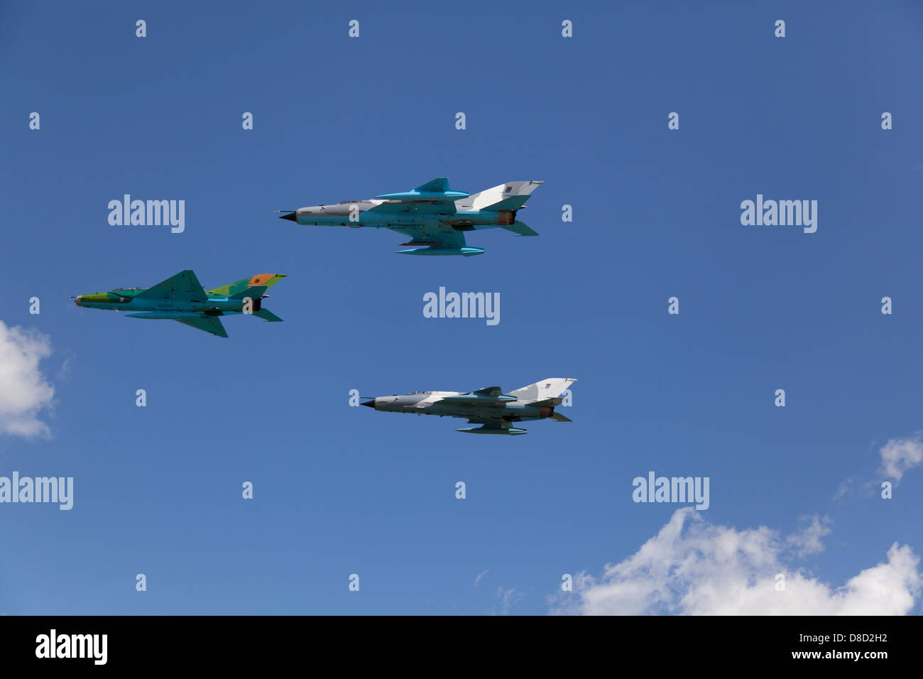 fighter jets on clear blue sky in formation Stock Photo - Alamy