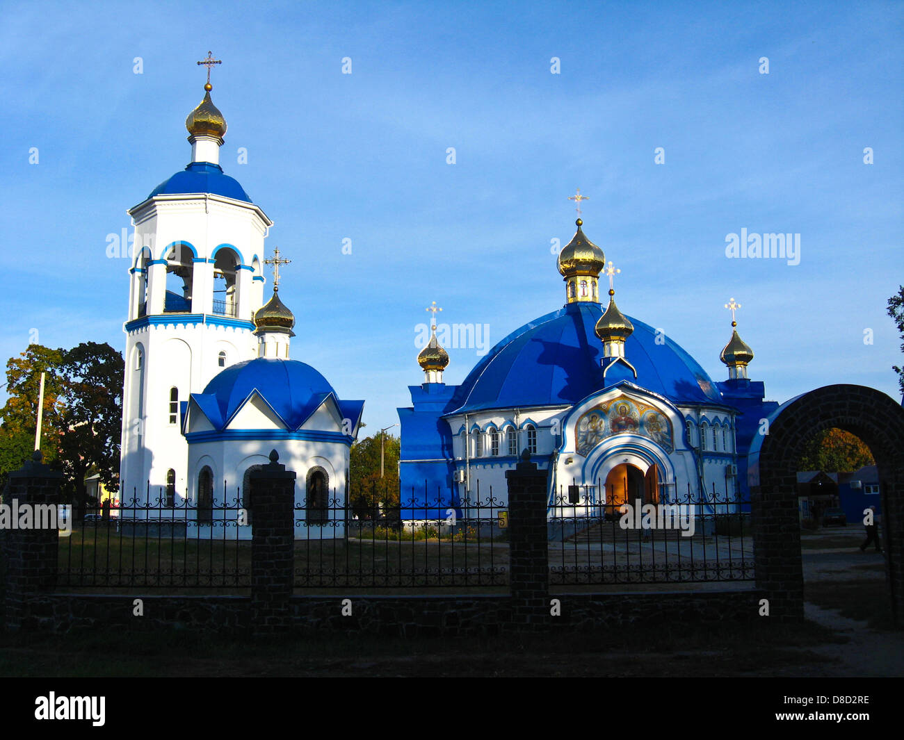 Beautiful church on a background of the blue sky Stock Photo - Alamy