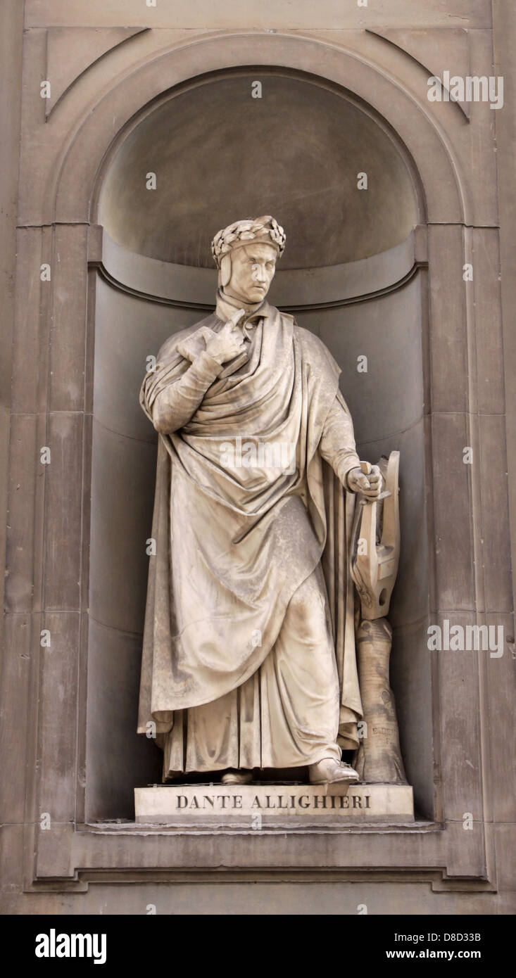 Statue of Dante Stock Photo