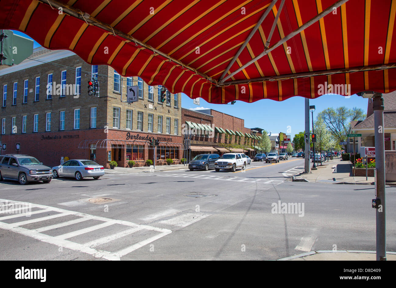 Franklin Street in the Village of Watkins Glen in the Finger Lakes region of New York State Stock Photo