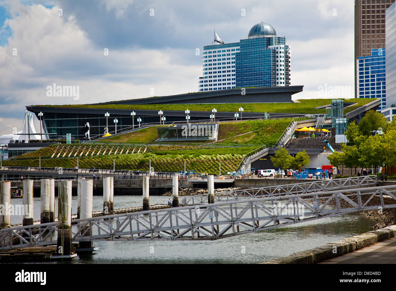 Vancouver Convention Centre with its wild grass roof, Canada Stock Photo
