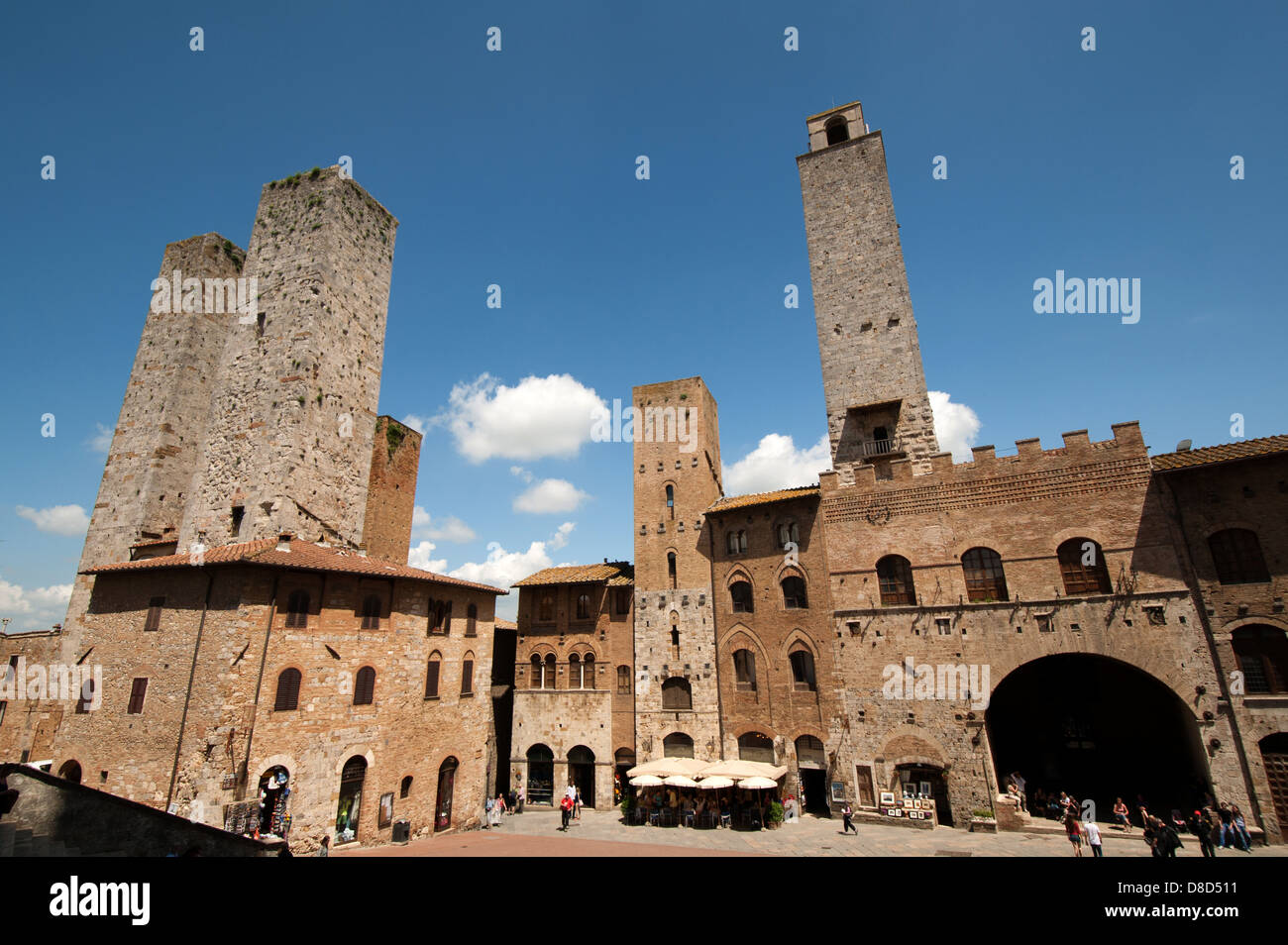 Piazza del Duomo, San Gimignano, Tuscany, Italy, Europe Stock Photo