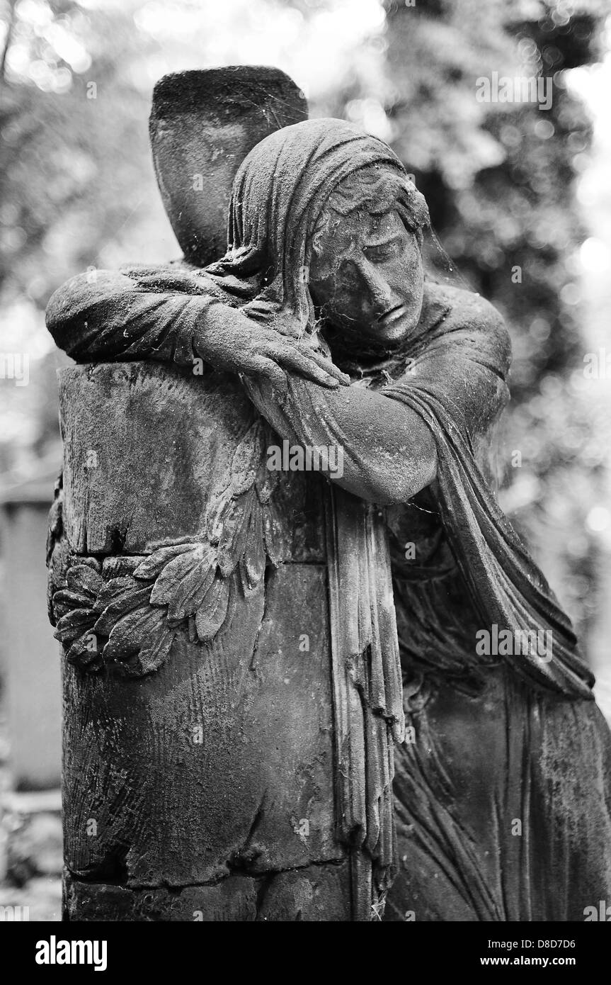 Sad statue Black and White Stock Photos & Images - Alamy