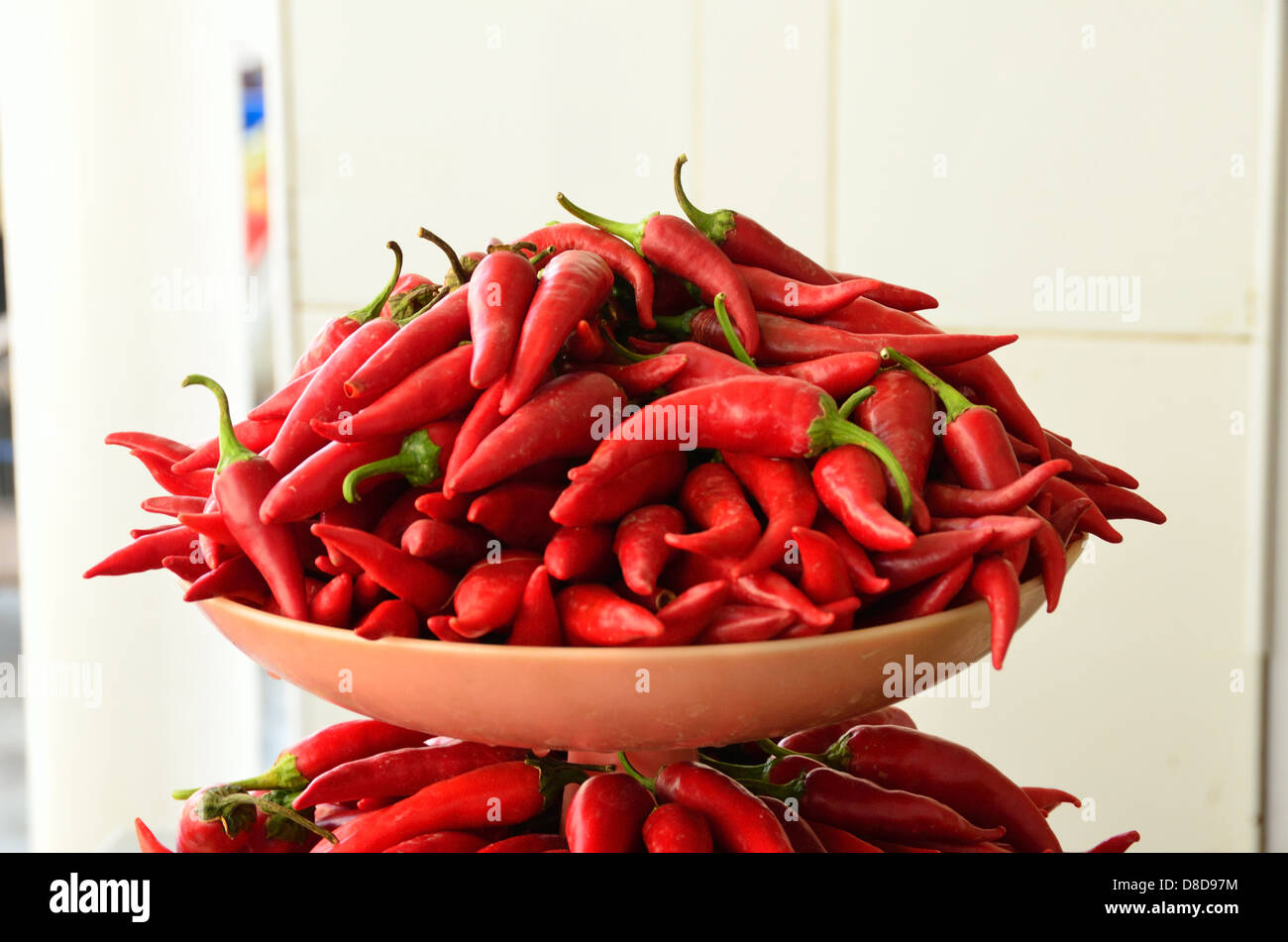 Chili pepper for sale at Samarkand Siob Bazaar Stock Photo