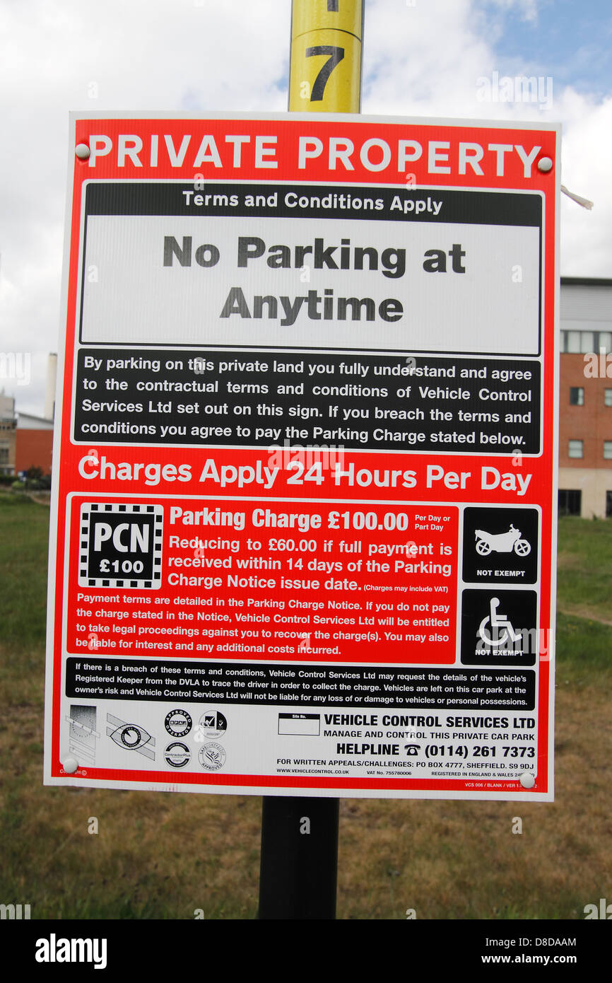Private parking restrictions, Island Business Quarter, Nottingham Stock Photo
