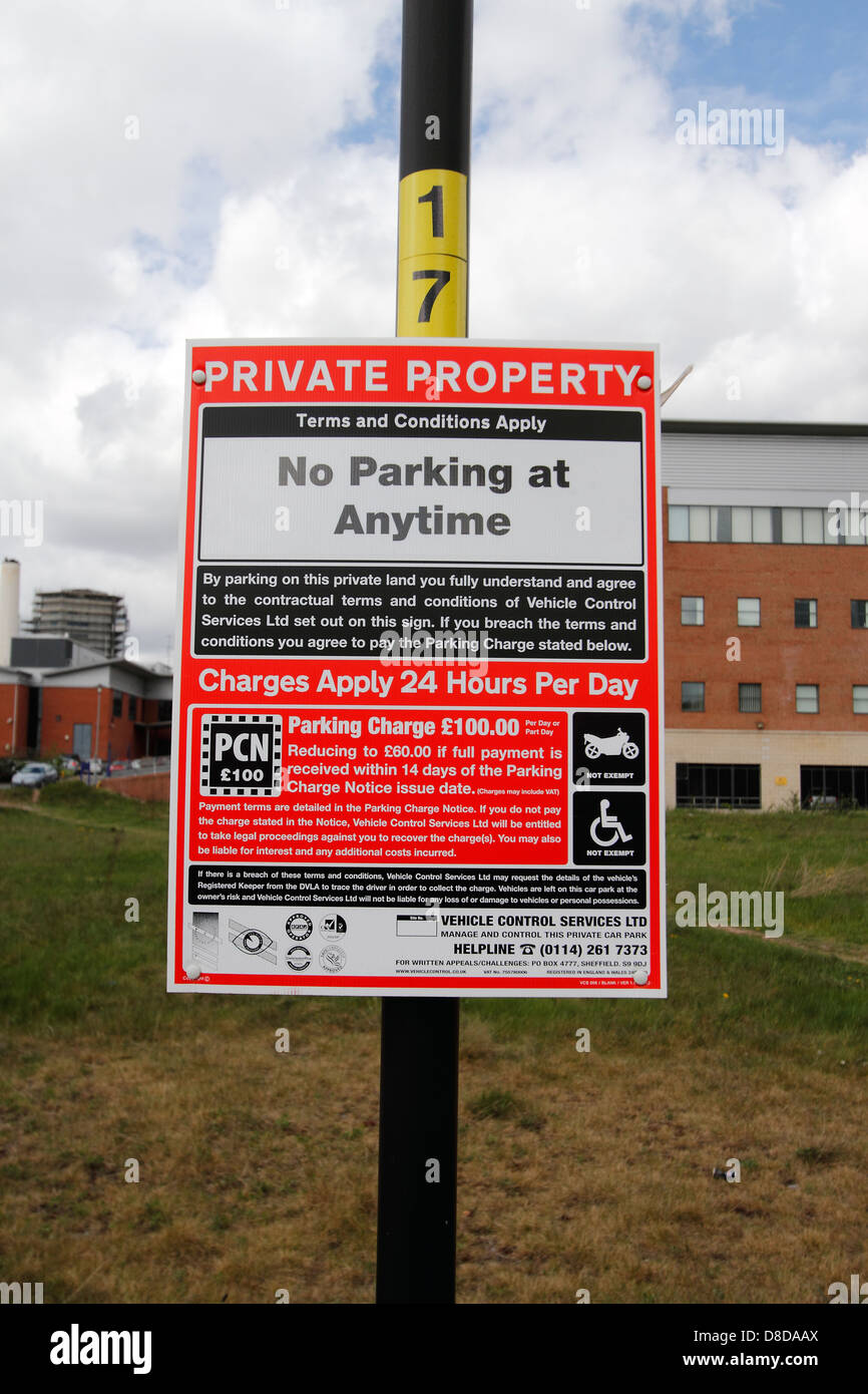Private parking restrictions, Island Business Quarter, Nottingham Stock Photo