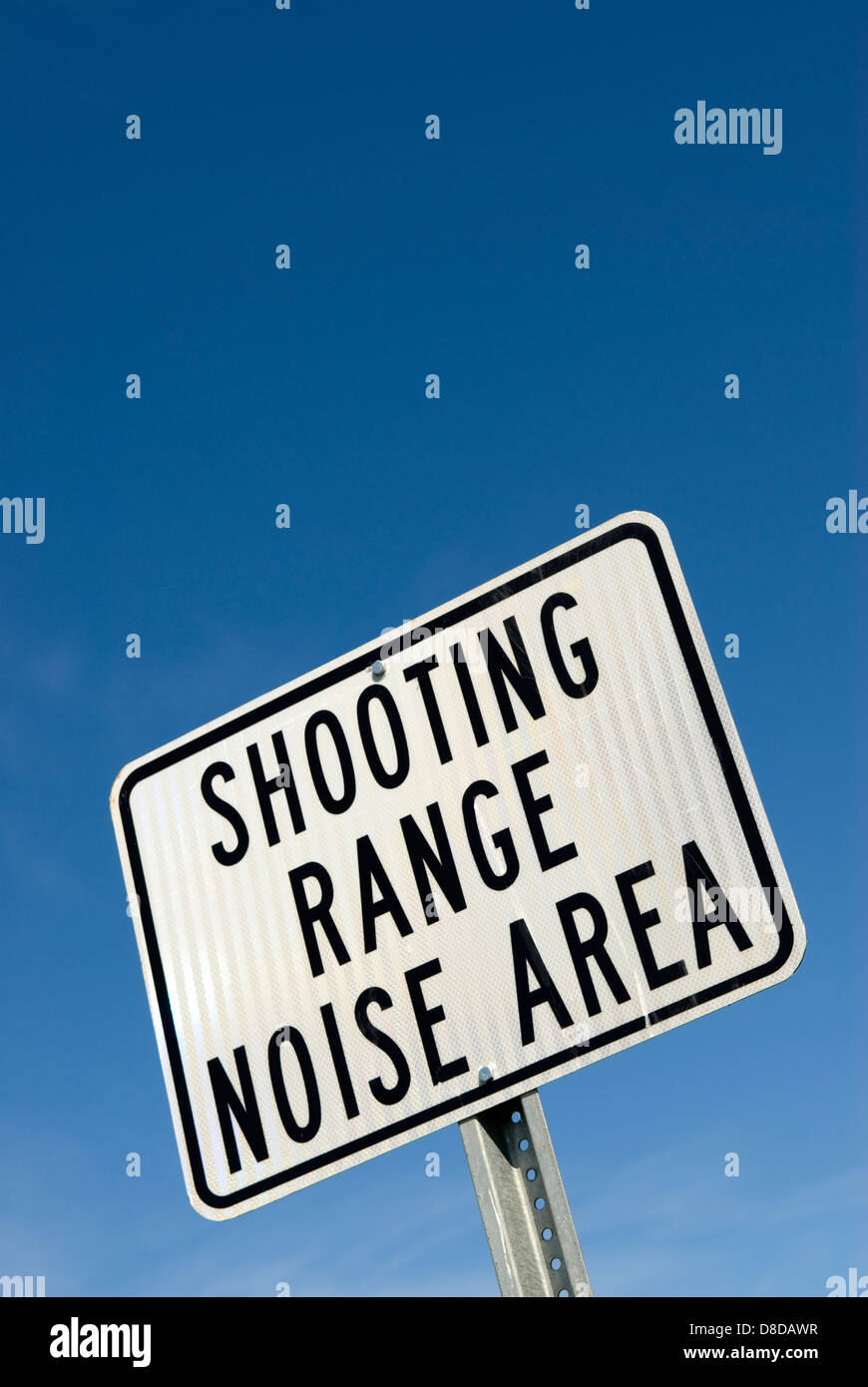 Shooting Range Noise Area Sign USA. Stock Photo