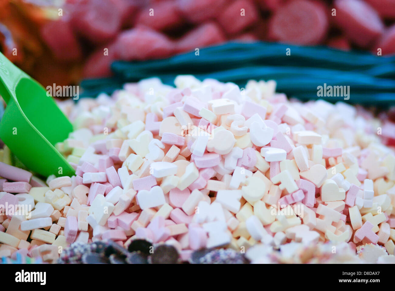 Colorful array of sweets on a market stall Stock Photo - Alamy