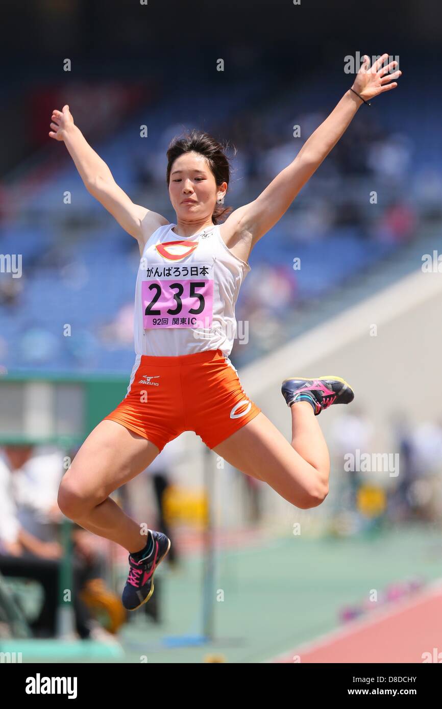 Tamaka Shimizu, MAY 25, 2013 - Athletics : The 92th Kanto University Athletics Championship, Women's Long Jump at Nissan Stadium, Kanagawa, Japan. (Photo by AFLO SPORT) [1156] Stock Photo