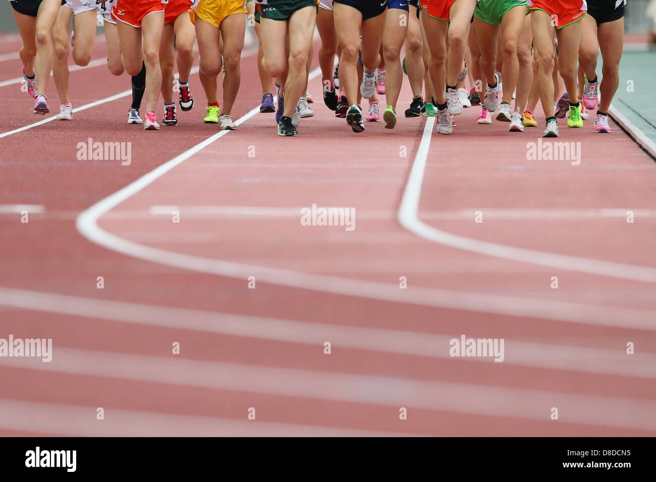 Genral view, MAY 25, 2013 - Athletics : The 92th Kanto University Athletics Championship, Women's 5000m at Nissan Stadium, Kanagawa, Japan. (Photo by AFLO SPORT) [1156] Stock Photo