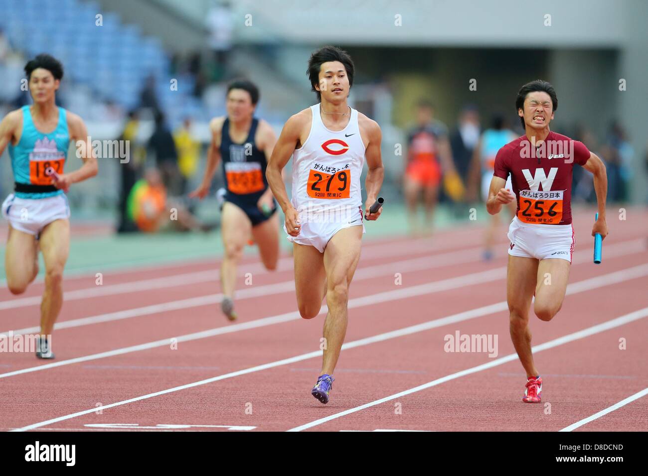 Shota Iizuka, MAY 25, 2013 - Athletics : The 92th Kanto University Athletics Championship, Men's 4x100m Relay at Nissan Stadium, Kanagawa, Japan. (Photo by AFLO SPORT) [1156] Stock Photo