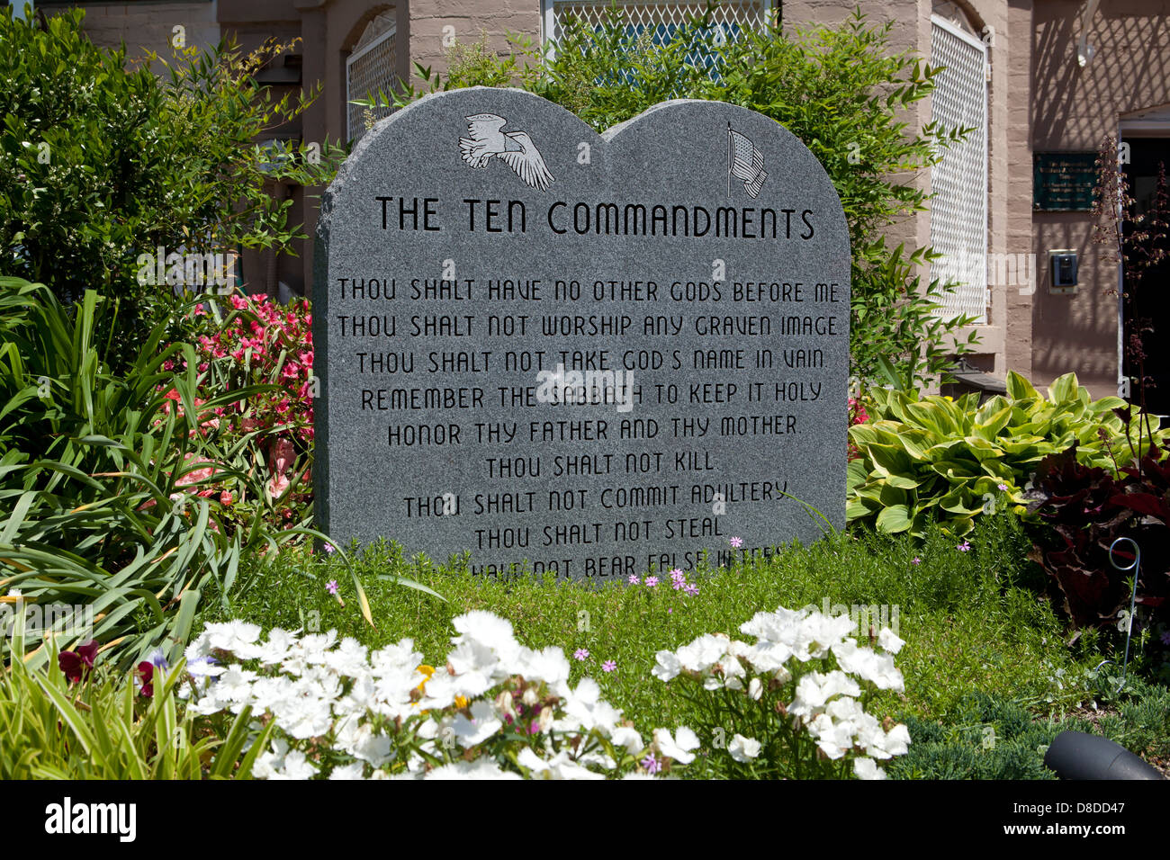 The Ten Commandments stone tablet monument - Washington, DC USA Stock Photo