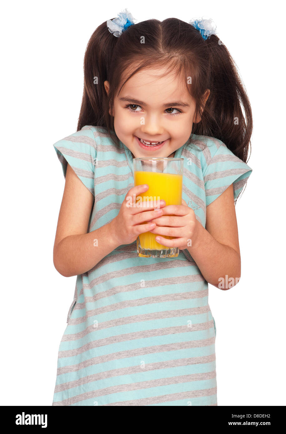Girl drinking juice Stock Photo Alamy