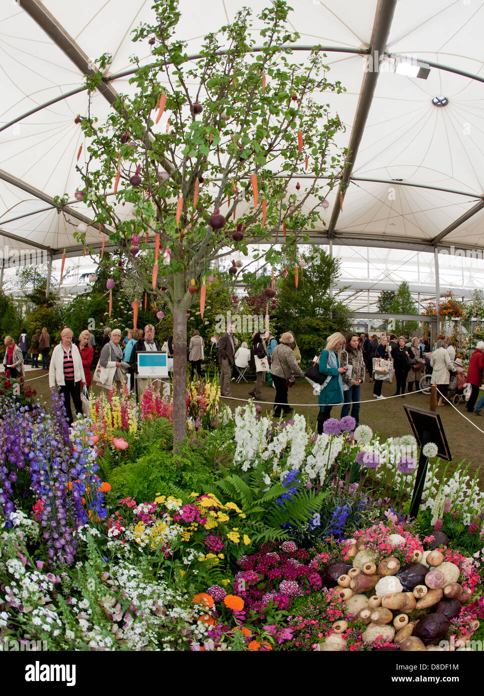 People Inside the Floral Pavilion At The Chelsea Flower Show London UK Stock Photo