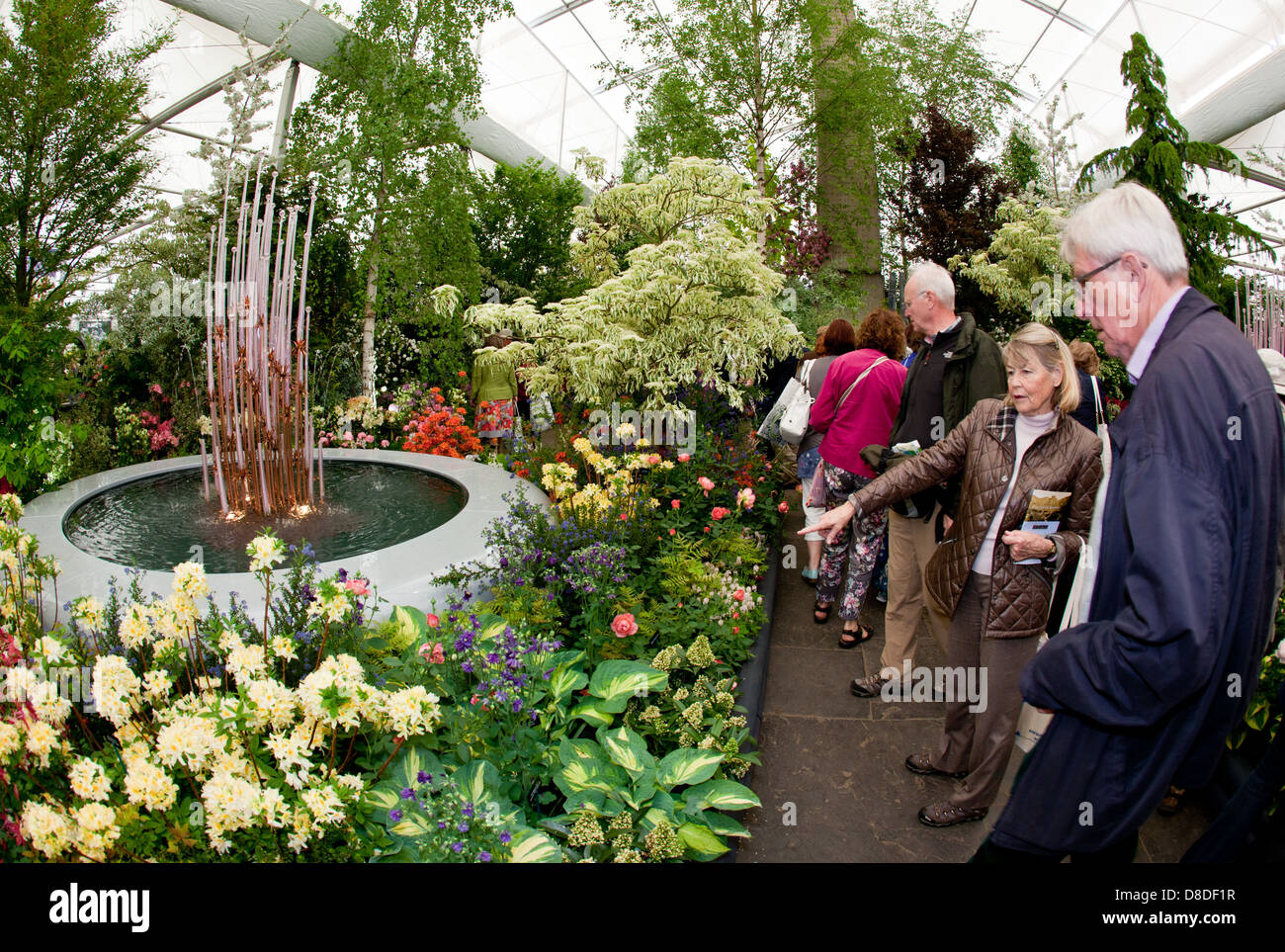 People Inside the Floral Pavilion At The Chelsea Flower Show London UK Stock Photo