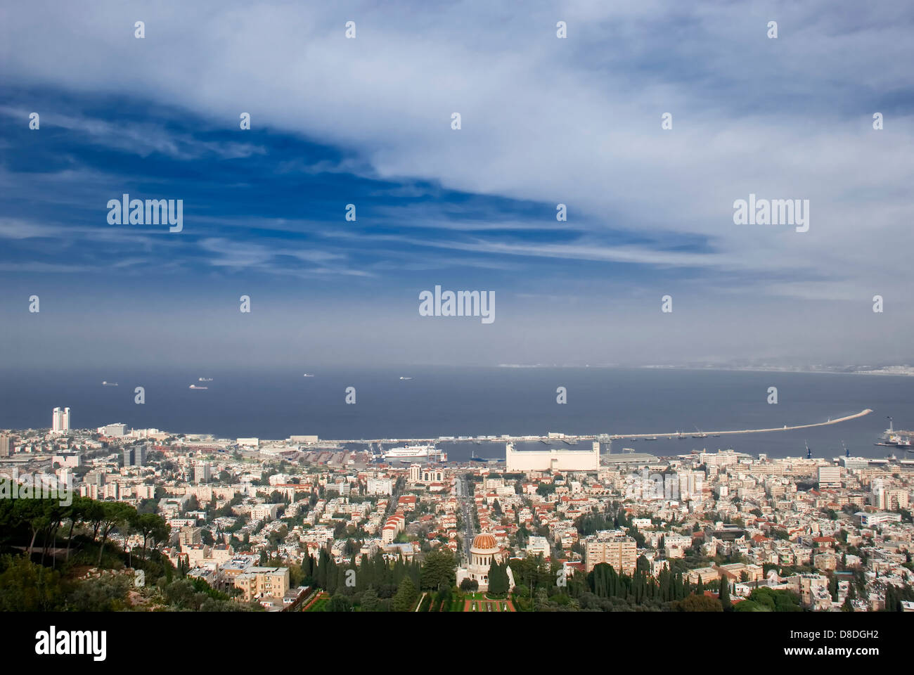 Panorama of Haifa city from Israel Stock Photo
