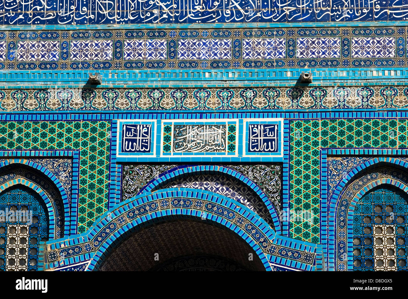 Detail of the decorations of the "Dome of the Rock" Stock Photo