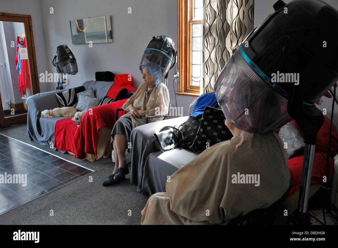 elderly women having their hair styled in a traditional womens hair
