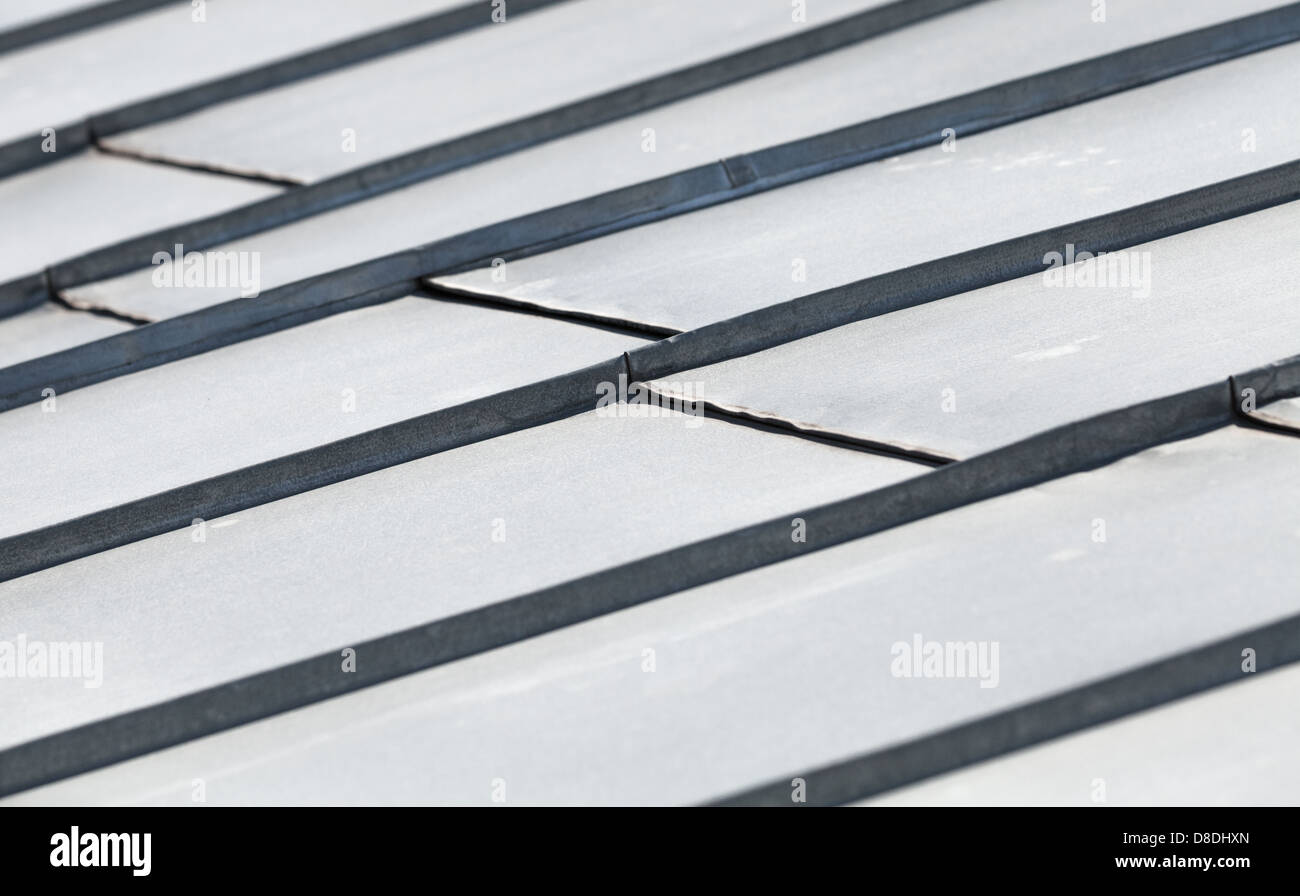 Abstract fragment of metal roof surface Stock Photo