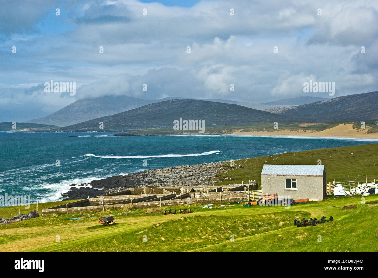 Sheep pen on the west coast of South Harris near near Sgarasta Mhor South  on the Outer Hebrides Scotland Stock Photo