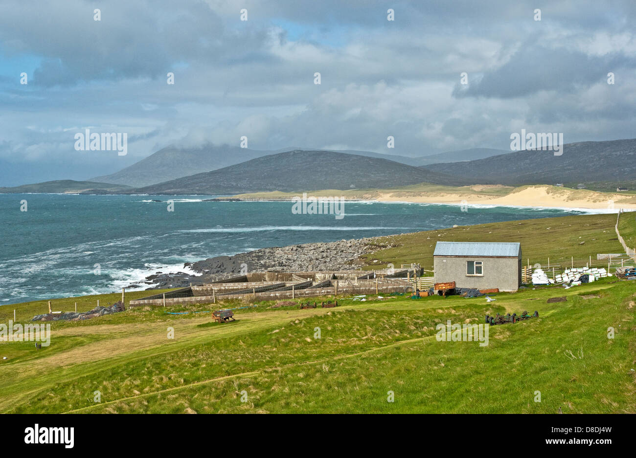 Sheep pen on the west coast of South Harris near near Sgarasta Mhor South  on the Outer Hebrides Scotland Stock Photo