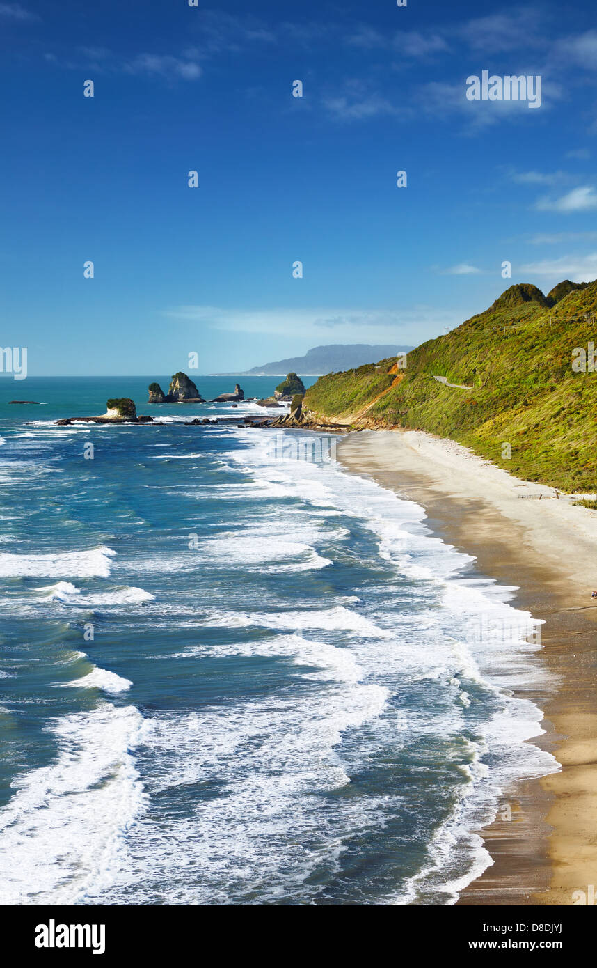 Coastal view, West Coast, New Zealand Stock Photo