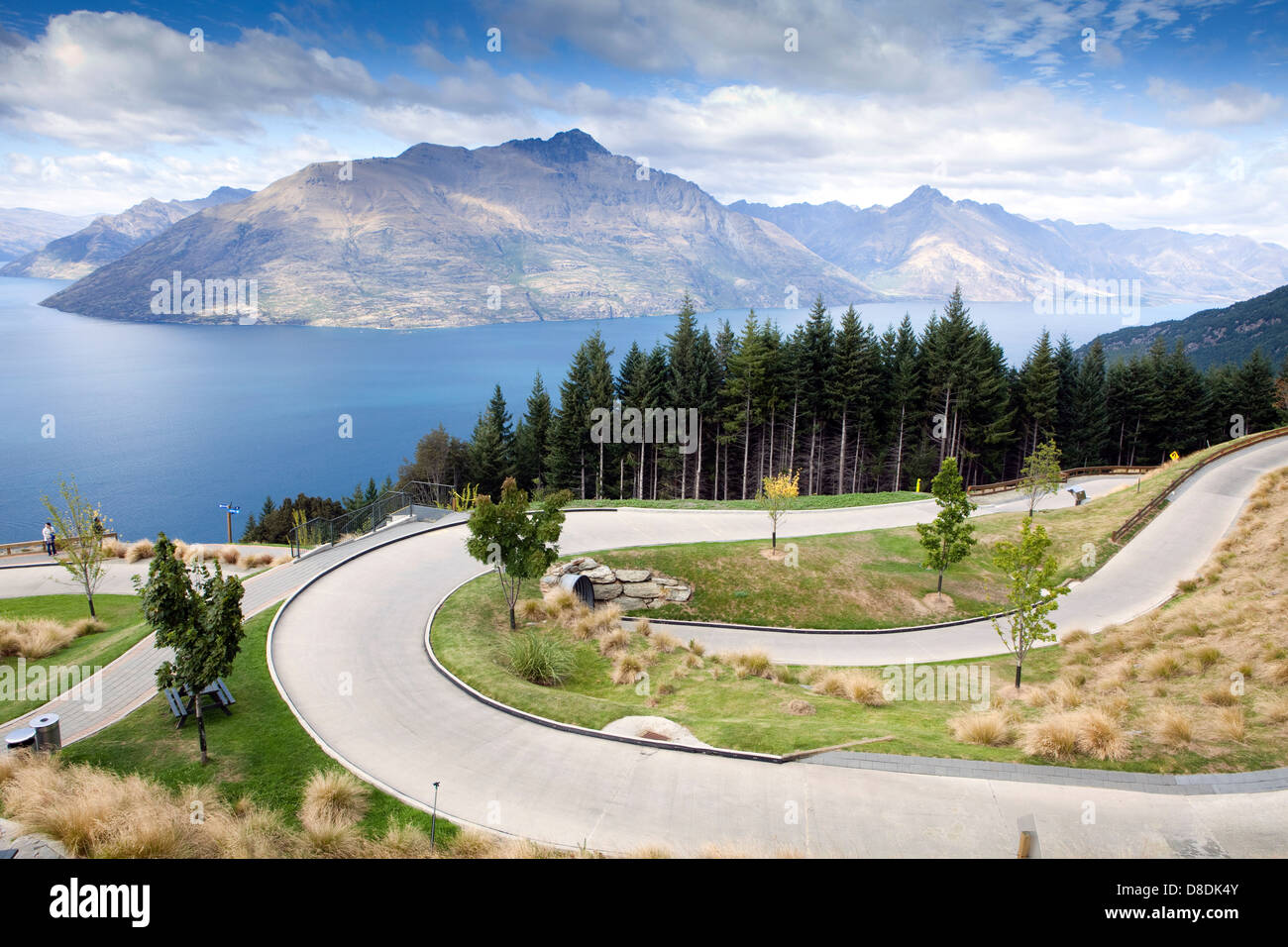 A view of the Luge in Queenstown, in the South Island of New Zealand Stock Photo