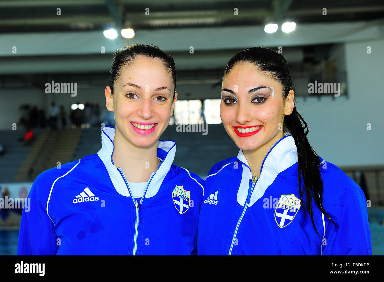 Savona, Italy. 26th May, 2013. The team from Greece (Solomou-Platanioti) is  fourth at the European Synchronised Swimming Champions Cup from the Piscina  Comunale Carlo Zanelli. Credit: Action Plus Sports Images/Alamy Live News