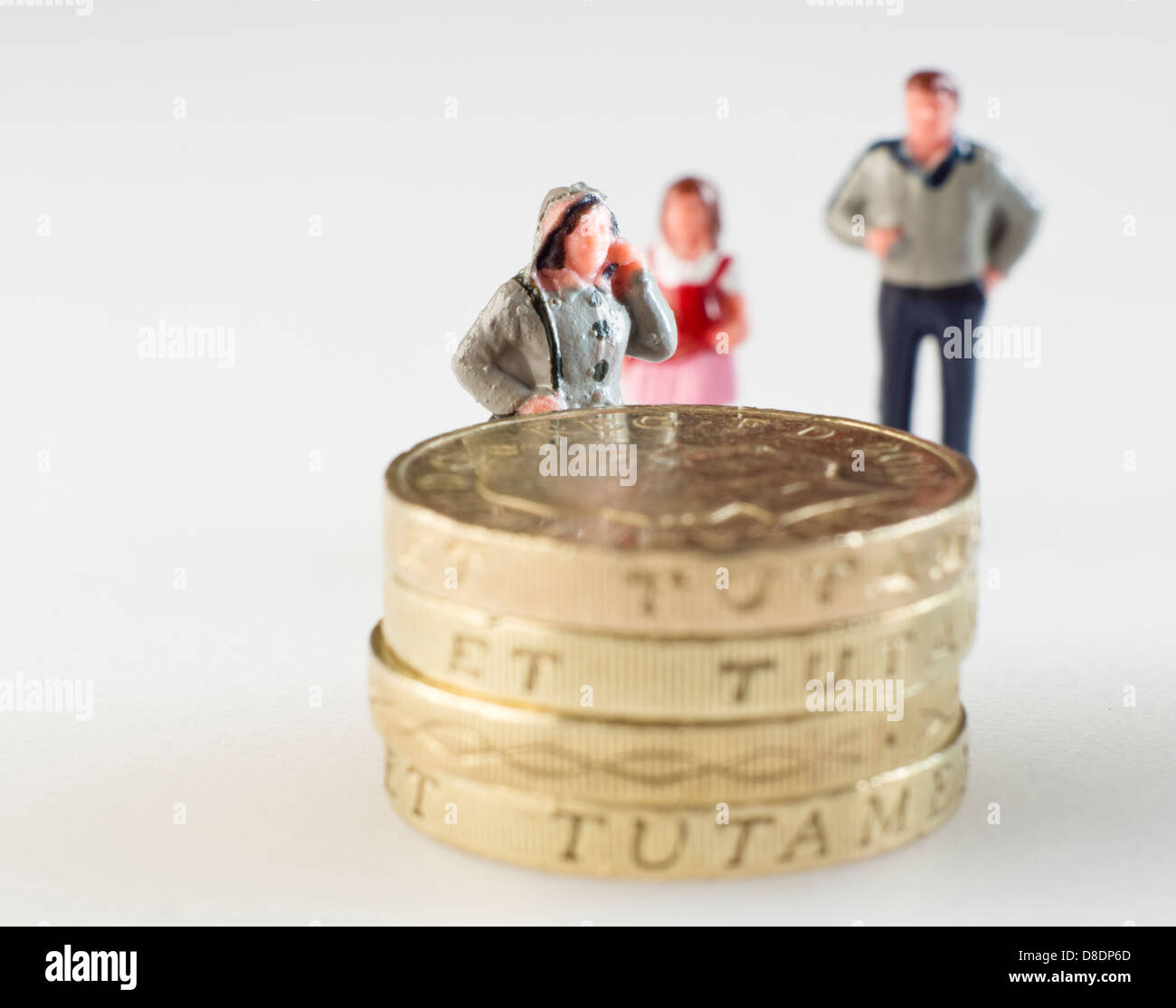 Small people models and money Tax credits Financial concept Stock Photo