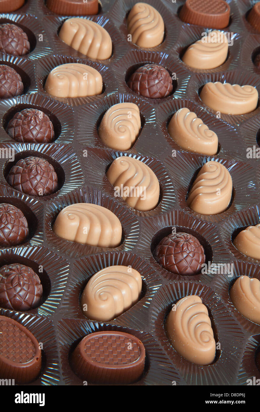 assortment of chocolates in the box Stock Photo Alamy