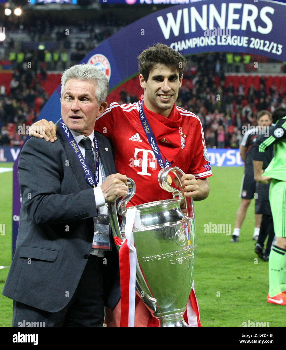 London, UK. 25th May, 2013. Jupp Heynckes Manager of Bayern Munich with  Trophy after the Champions League Final between Bayern Munich and Borussia  Dortmund from Wembley Stadium. Credit: Action Plus Sports Images/Alamy